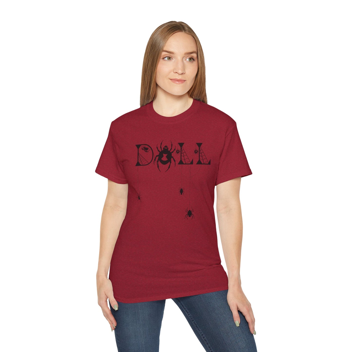 Spooky Spider Graphic Tee | Unisex Cotton Tee for Halloween, Cute Tees, Casual Wear, Gift for Her