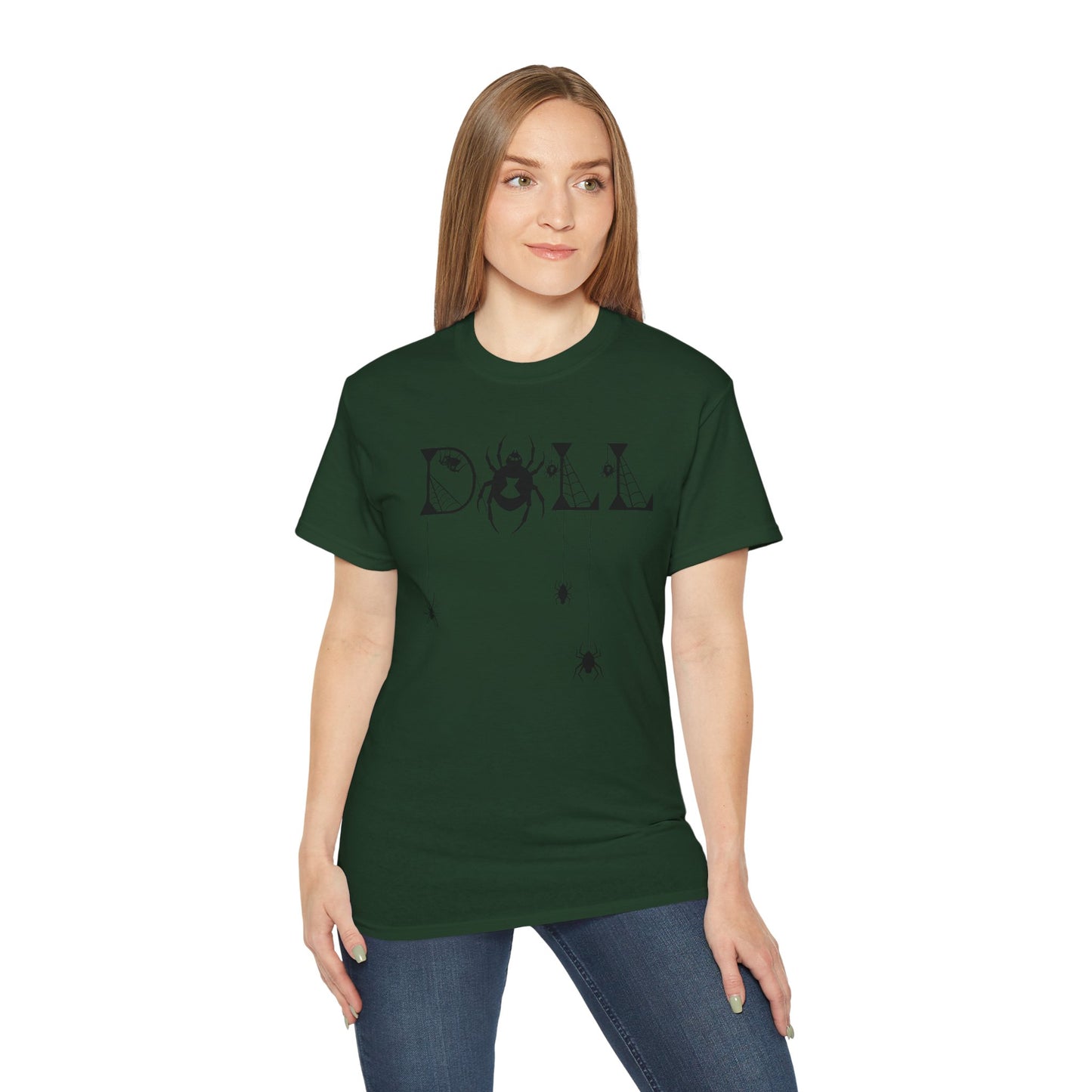 Spooky Spider Graphic Tee | Unisex Cotton Tee for Halloween, Cute Tees, Casual Wear, Gift for Her