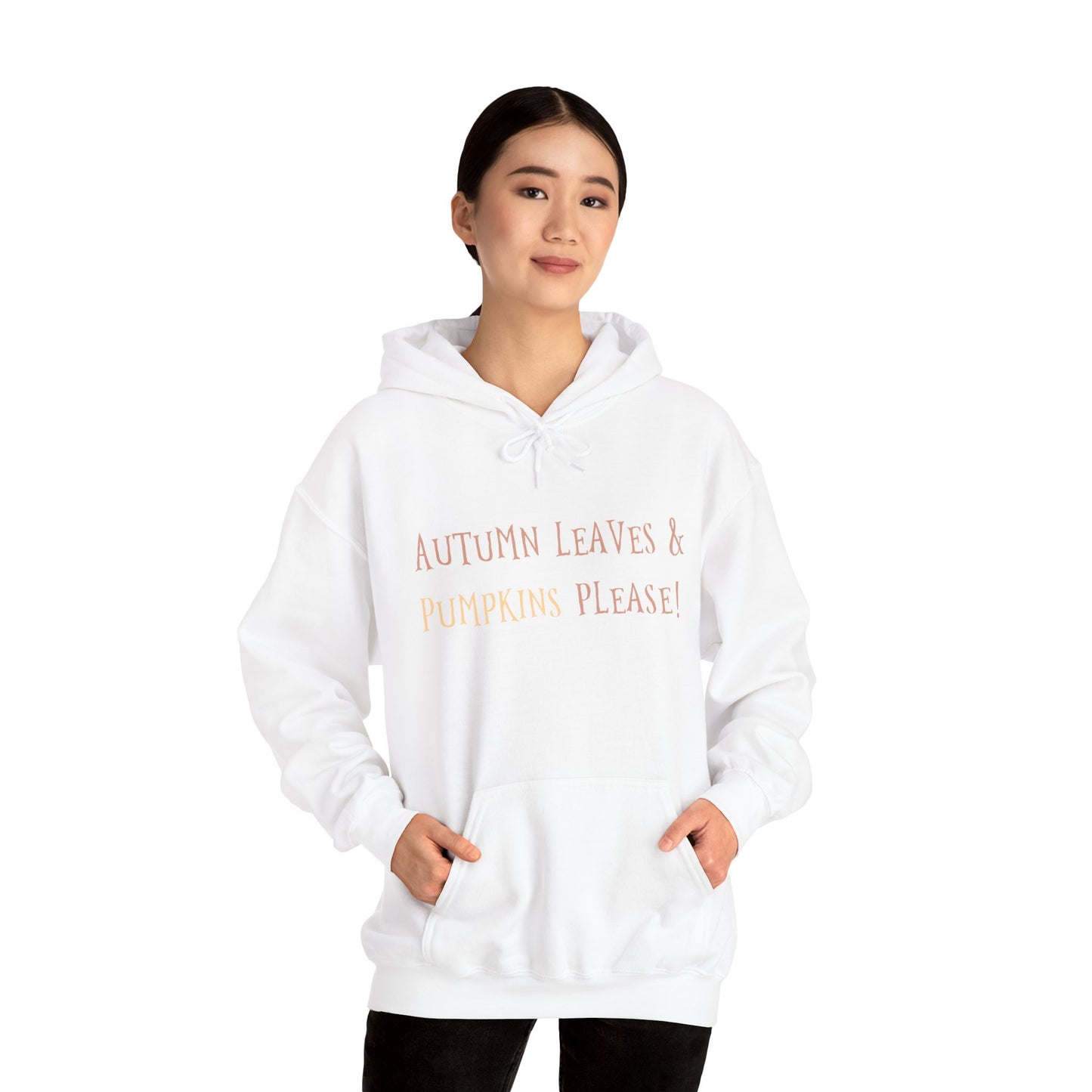 Autumn Leaves & Pumpkin Please Hoodie, Cozy Fall Sweatshirt, Halloween Outfit, Unisex Casual Wear, Seasonal Layering