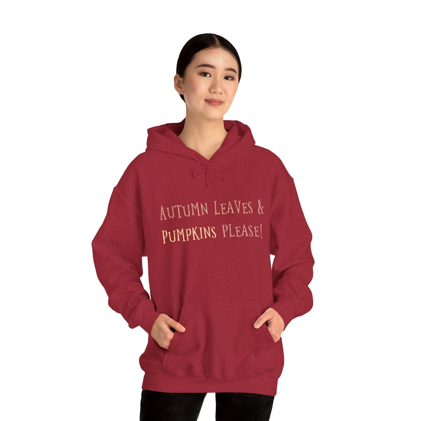 Autumn Leaves & Pumpkin Please Hoodie, Cozy Fall Sweatshirt, Halloween Outfit, Unisex Casual Wear, Seasonal Layering