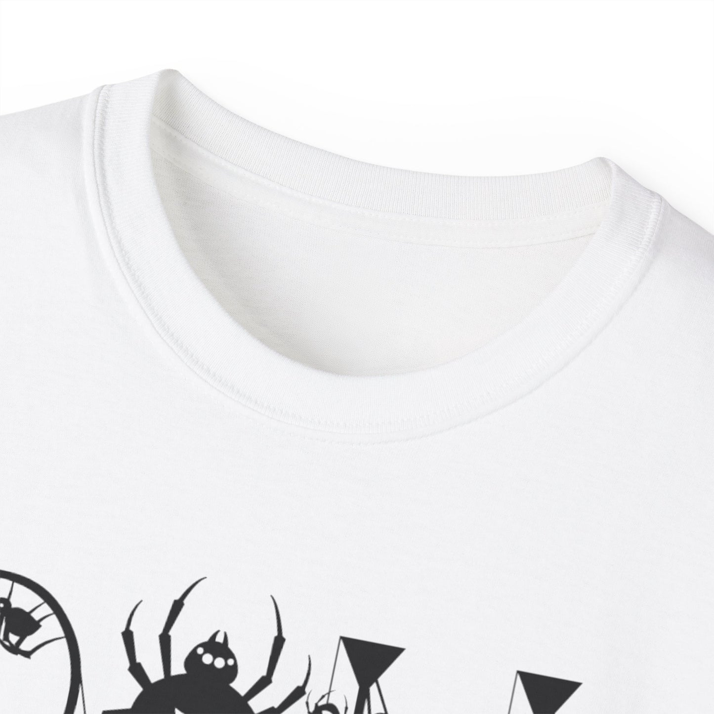 Spooky Spider Graphic Tee | Unisex Cotton Tee for Halloween, Cute Tees, Casual Wear, Gift for Her