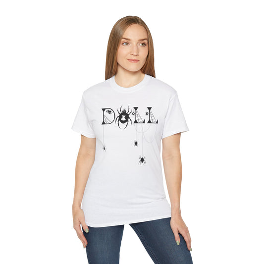 Spooky Spider Graphic Tee | Unisex Cotton Tee for Halloween, Cute Tees, Casual Wear, Gift for Her