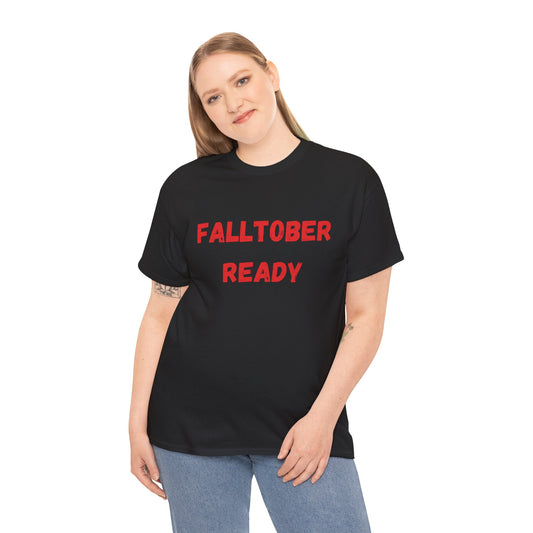 Fall-Themed Unisex Heavy Cotton Tee - Falltober Ready T-Shirt, Autumn Apparel, Halloween Costume Top, Cute Fall Outfit, Cozy Fall Vibes