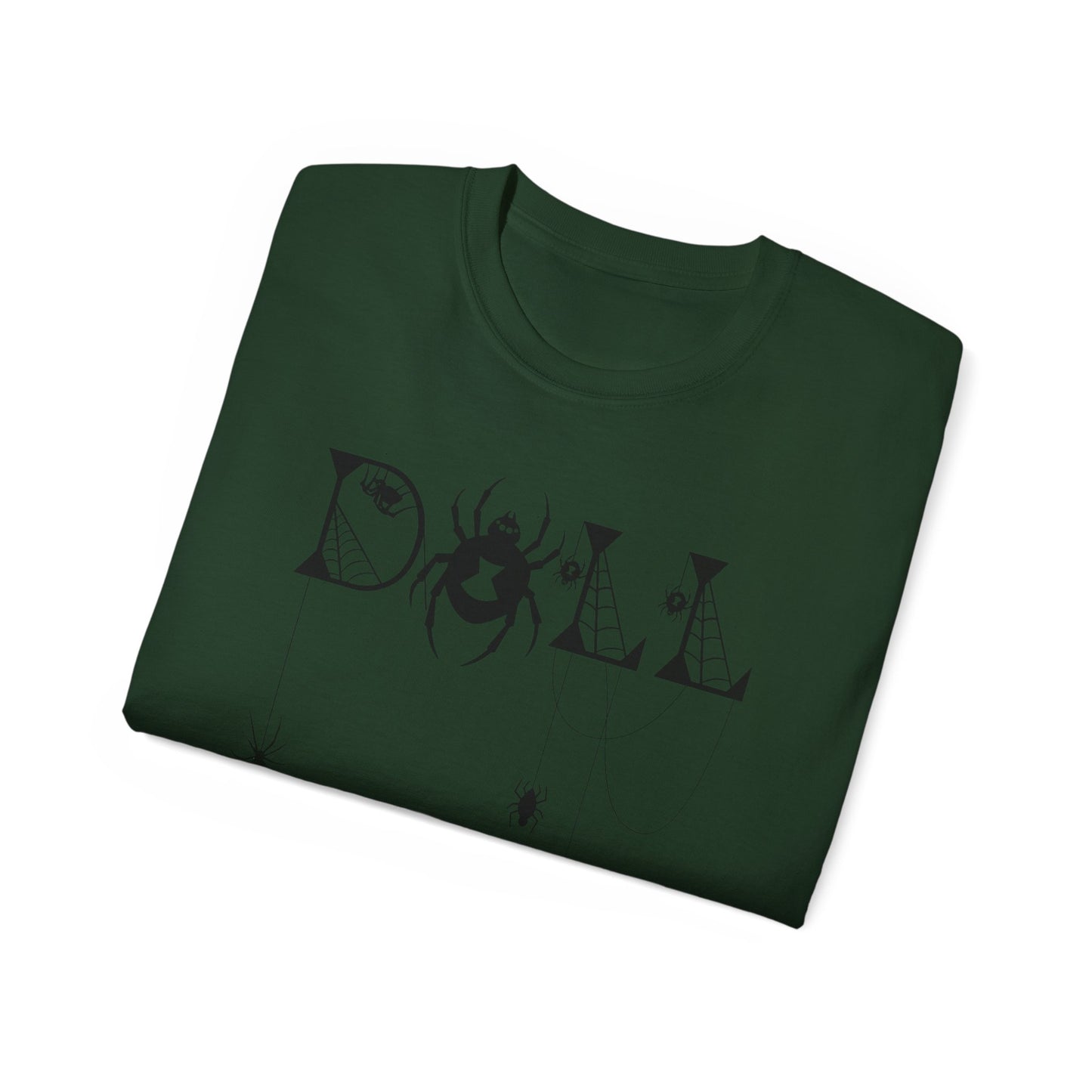 Spooky Spider Graphic Tee | Unisex Cotton Tee for Halloween, Cute Tees, Casual Wear, Gift for Her