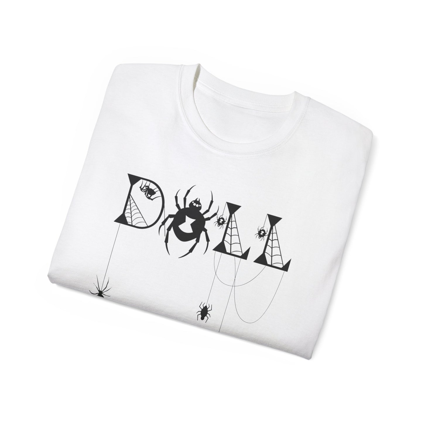 Spooky Spider Graphic Tee | Unisex Cotton Tee for Halloween, Cute Tees, Casual Wear, Gift for Her