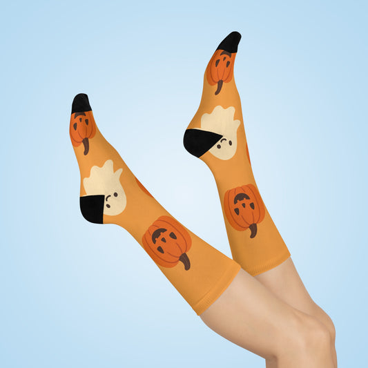 Cute Pumpkins and Ghosts | Halloween Socks