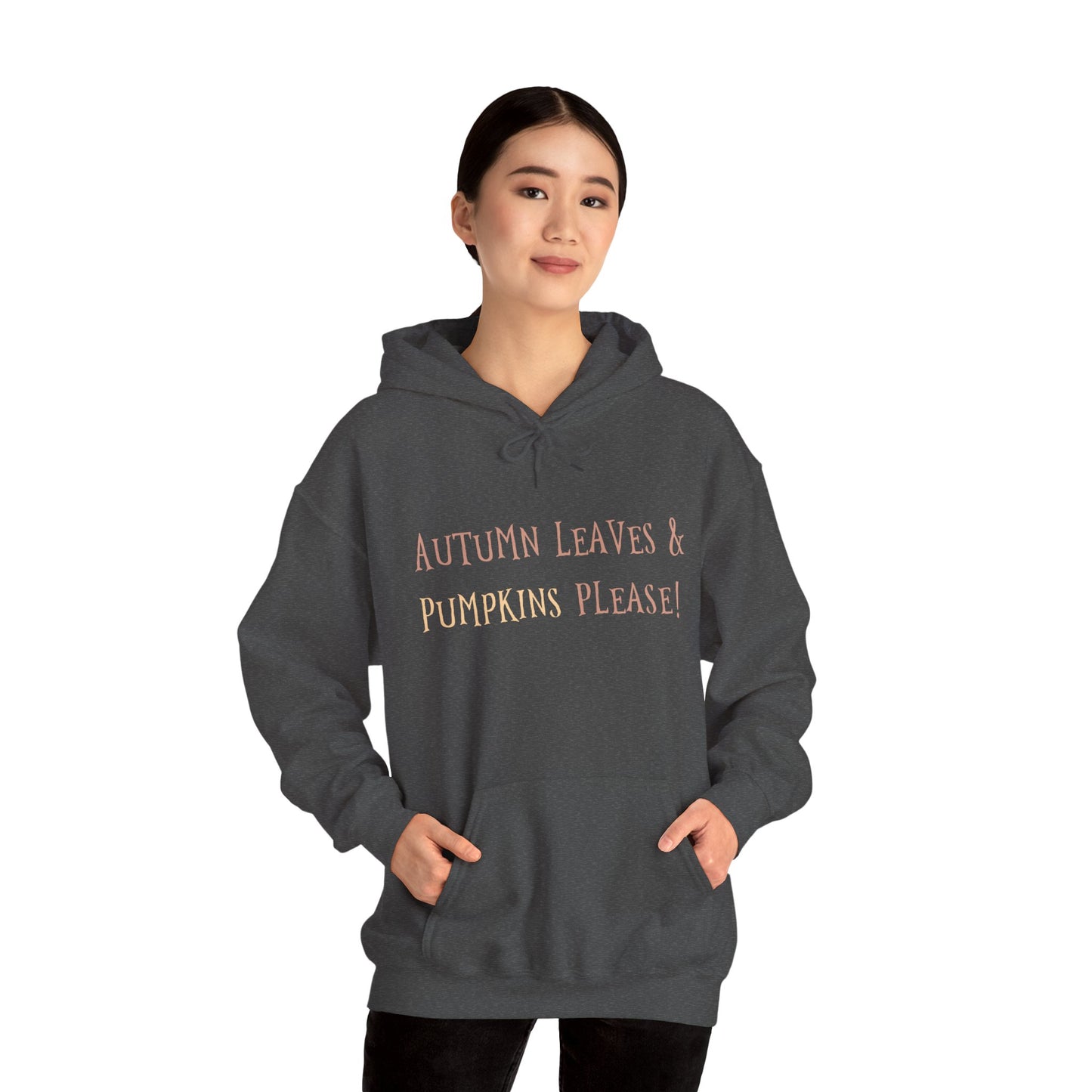 Autumn Leaves & Pumpkin Please Hoodie, Cozy Fall Sweatshirt, Halloween Outfit, Unisex Casual Wear, Seasonal Layering